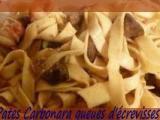 Recette Pates carbonara queues d'écrevisses