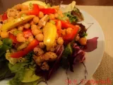 Recette Salade de poulet, pommes et pois chiches