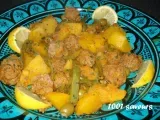 Recette Tajine aux boulettes de viande (keftas), pommes de terre et poivrons