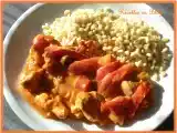 Recette Poulet aux poivrons, lait de coco et ebly