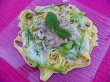 Recette Assiette fraicheur, tagliatelle, tagliatelle de courgette, sauce parmesan et thon