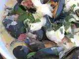 Recette Moules au bresse bleu et au muscadet