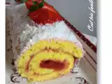 Recette Gateau roule a la confiture de fraises ultralight.