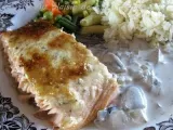 Recette Filet de saumon érable et moutarde accompagné de champignons à la crème