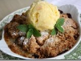 Recette Crumble myrtille mangue au gingembre et sorbet à la mangue