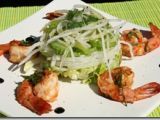 Recette Salade sucrine et radis glaçon aux gambas