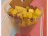 Recette Verrine de mousse au chocolat, ananas poêlé aux spéculoos