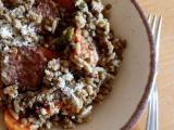 Recette Recette chilienne : lentilles vertes au riz et saucisse fumée