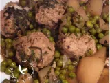 Recette Tajine de keftas de poulet, petits pois et pommes de terre