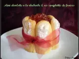Recette Mini charlotte à la rhubarbe & ses spaghettis de fraises