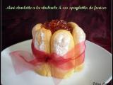 Recette Mini charlotte à la rhubarbe & ses spaghettis de fraises