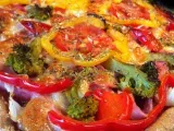 Recette Pizza multicolore ! brocolis, jambon & mozzarella