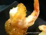 Recette Crevettes panées et fondue d'ananas.