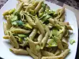 Recette Pâtes aux courgettes/ jambon/pesto et mozzarella