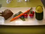 Recette Carré dagneau rôti et paniers de courgettes