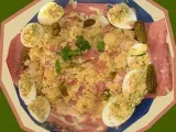 Recette Salade de langues de porc et perles du japon façon mimosa