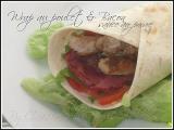 Recette Wraps de poulet et bacon sauce au poivre.