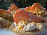 Recette Pintxos salade russe & crevettes