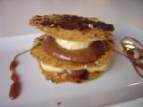 Recette Millefeuille croustillant de banane et chocolat, sauce caramel a la fleur de sel