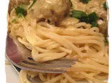 Recette Spaghettonis aux boulettes de poulet au pesto
