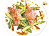 Recette Rouget minute, salade d'asperges et chorizo
