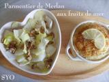 Recette Parmentier de merlan aux fruits de mer, en cocotte, de mamigoz