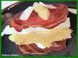 Recette Millefeuille coppa, tuiles de parmesan et asperges