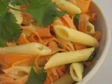 Recette Salade de pâtes, carottes, coriandre et chèvre frais