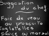 Recette Foie de veau au proscuito, sauce marsala, tagliatelles aux champignons