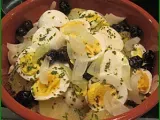 Recette Morue au four avec oeufs, oignons, pommes de terre et olives (recette portugaise)