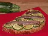 Recette Bruschetta courgettes / anchois (ou lardons)