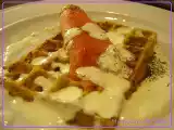 Recette Gaufres de pommes de terre saumon et crème acidulée