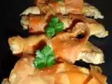 Recette Aiguillettes de poulet sauce moutarde et ses tagliatelles de carottes