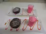 Recette Mi-cuit au chocolat, coeur tagada, milk shake à la fraise