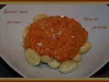 Recette Gnocchis sauce aux poivrons, bacon et parmesan