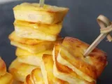 Recette Mini flans carrés au parmesan et aux poires