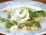 Recette Roulé de sole aux haricots plats et crème légère à la vanille