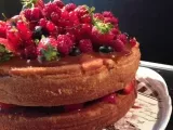 Recette Gâteau aux fruits rouges et caramel