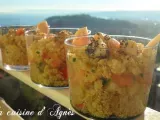 Recette Salade de quinoa aux crevettes et à la pêche