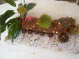 Recette Bûche de crêpes, mousse de châtaignes et ganache au chocolat