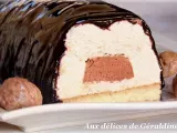 Recette Bûche bavaroise crème de marron, coeur de mousse au chocolat