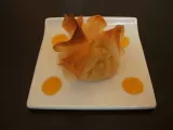 Recette Aumônières croustillantes à la crème d'amande et aux abricots