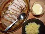 Recette Rôti de porc au four au gorgonzola et brunoise de poire
