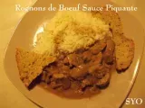 Recette Rognons de bœuf sauce piquante et son riz nature de mamigoz