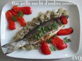 Recette Bar grillé aux endives confites à l' oignon de roscoff et poivron grillé de mamigoz