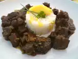 Recette Sauté de joues de porc épicées et roussies à la patrelle, riz créole à la mangue