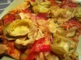 Recette Pizza aux légumes bacon & chèvre
