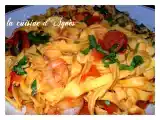 Recette Tagliatelles crevettes chorizo