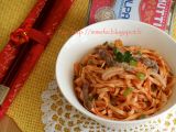 Recette Nouilles chinoises sautées au boeuf sauce tomate