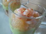 Recette Verrine crème d'avocat, pamplemousse & crevette